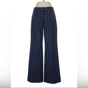 Striped Navy Wide-Leg Pants
